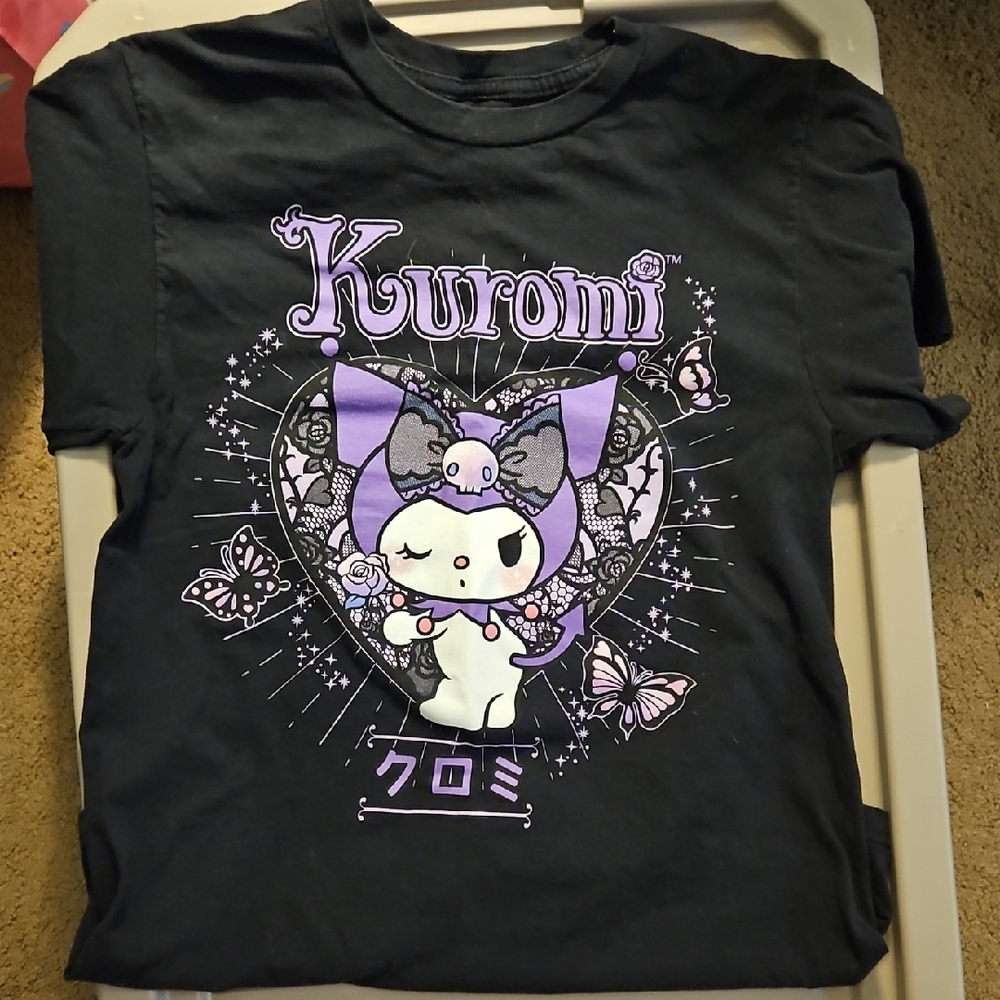 Sanrio Kuromi Kids T-Shirt - Black and Purple